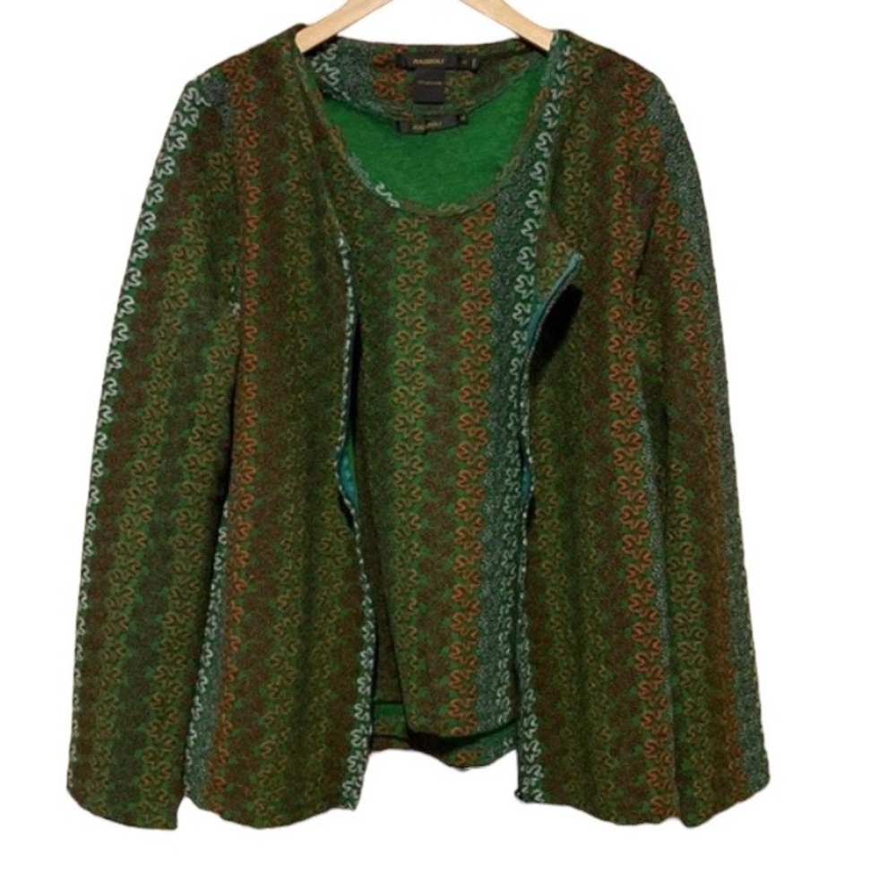 Radzoli greenish-olive colored fitted zipper jacket with matching shell size XL